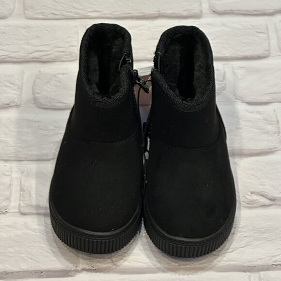 Baby Girl Toddler Cat & Jack Black Arlo Sz 5 Boots Fur Lined Winter Snow - Picture 2 of 6